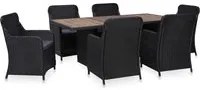 Set da Pranzo da Giardino 7 pz in Polyrattan Nero 3057804