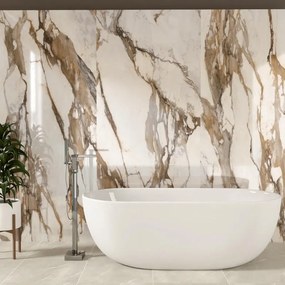 Piastrella da pavimento e rivestimento interno 120 x 270 cm Sp. 6 mm rettificato Calacatta Gold in gres porcellanato multicolore traffico leggero (pei 1/5) 3.24 mq