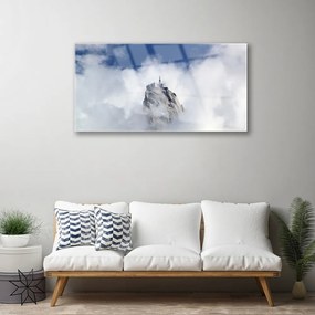 Quadro su vetro Paesaggio della montagna di nuvole 100x50 cm