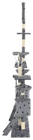 Albero per gatti tiragraffi sisal 230-250cm stampa zampe grigio