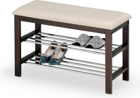 Scarpiera ST3 in wengé/crema - L81 cm