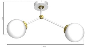 Lampadario a plafone JOY 2xE14/40W/230V bianco/oro