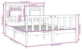 Giroletto in Legno Massello 135x190 cm Double