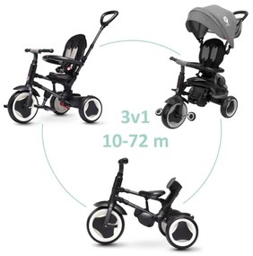QPlay - Triciclo 3 in 1 per bambini RITO EVA PLUS grigio
