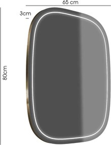 Specchio Lumiere con illuminazione 65x80 cm bronzato