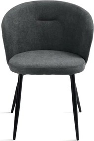 Sedia imbottita in tessuto Grigio Scuro e sruttura in metallo RUMBLE 2 sedie