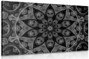 Quadro su tela – Mandala ipnotica in bianco e nero