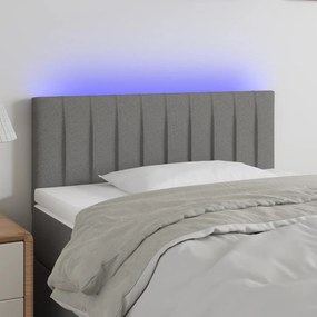 Testiera A Led Grigio Scuro 100x5x78/88 Cm İn Tessuto /