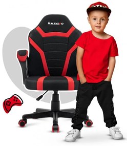 Sedia da gaming per bambini di qualità in nero e rosso