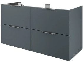Mobile da bagno sotto lavabo SENSEA Neo grigio laccato lucido L 120 x H 64 x P 48 cm 4 cassetti, lavabo non incluso