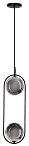 Lampadario a sospensione con filo CORDEL 2xG9/28W/230V nero/fumé nero