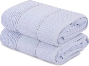 Set di asciugamani tipo terry azzurri in cotone 2 pz 50x90 cm Daniela – Foutastic