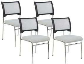 Set di 4 sedie da conferenza grigio SEDALIA Beliani
