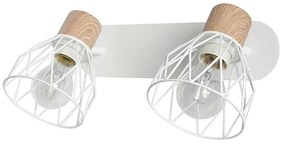 Faretto decorativo senza fonte luminosa CLAYTON in acciaio bianco E27 40W SEYNAVE 2 luci