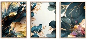 SET 3x Foto in cornice 50x70 cm piante