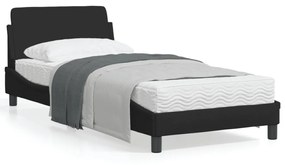 Giroletto Con Testiera Senza Materasso Nero 90x200 Cm Tessuto /
