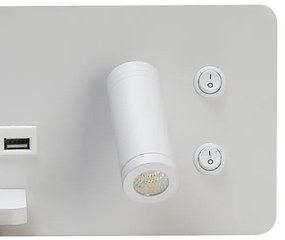 Immax 08286L-LED Applique con ripiano, USB e ricarica wireless LED/3W/230V + LED/3W