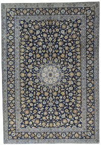 Kashan Tappeto persiano 440x310 Blu (Iran) Annodato A Mano
