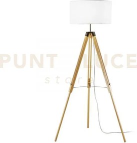 Piantana studios in legno rovere con base cavallettoparalume in tes...