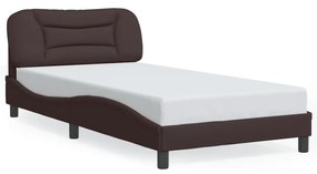 Giroletto Con Led Senza Materasso Marrone Scuro 100x200 Cm /