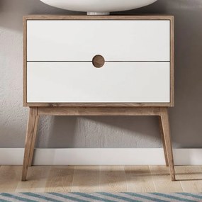 Mobile da bagno sotto lavabo Kompas bianco L 80 x H 48 x P 45 cm, lavabo non incluso