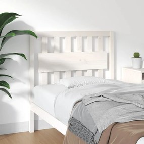 Testiera per letto bianca 95,5x4x100 cm legno massello di pino