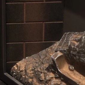 Camino elettrico da terra in legno effetto Cemento BELLINI L96 x P35 x H96 cm