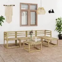 Set Salotto da Giardino 6 pz in Legno di Pino Impregnato Verde 3065304