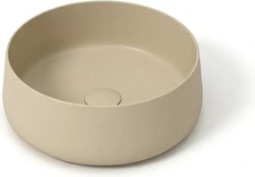Lavabo da appoggio OLYMPIA CERAMICA Wave tondo in ceramica tortora opaco piletta non inclusa
