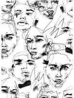 Rebel Walls Carta da parati panoramica Fala Bozetto - Graphite