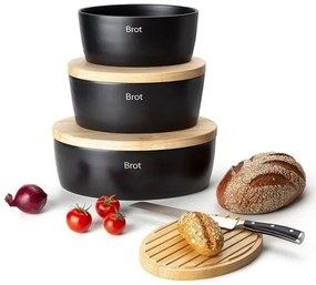 Continente C3730 - Portapane 13,5x30 cm nero/beige