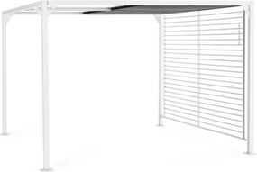 Pergola In Alluminio 3x3,6 m Gazebo Bianco Con Tettuccio Scorrevole Grigio Noah Bizzotto