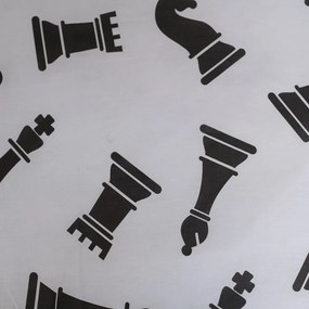 Set copripiumino e federa da bambini bianco e nero in cotone per letto singolo 140x200 cm Chess – Jerry Fabrics