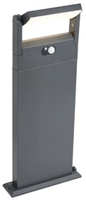 Lampada da esterno da palo grigio scuro con sensore di movimento 60cm IP54 solare - Judge