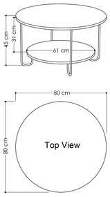 Tavolino CORRO 45x80 cm bianco/nero
