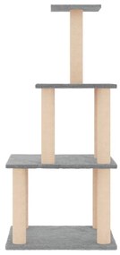 Albero per gatti con tiragraffi in sisal grigio chiaro 111 cm