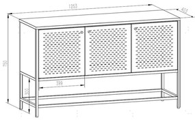 Cassettiera bassa nera in metallo 125x75 cm Newcastle - Actona