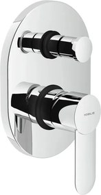 Rubinetto per vasca e doccia getto laminare cristallino ad incasso monocomando ABX cromo lucido NOBILI