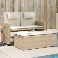 Panca Reclinabile da Giardino con Cuscini Beige in Polyrattancod mxl 88493