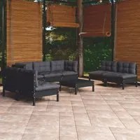 Set Divani da Giardino 8 pz con Cuscini Legno Massello di Pino cod mxl 39579