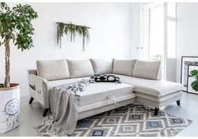 Divano letto angolare beige chiaro L, angolo destro Charming Charlie - Miuform
