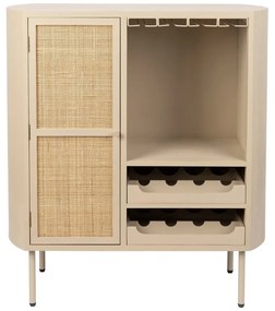 Portabottiglie in rattan crema per 8 bottiglie, 90x100 cm Amaya - White Label