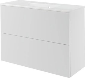Mobile da bagno sospeso sotto lavabo L 70 x H 50 x P 50 cm bianco, 2 cassetti Neo, Maniglie acquistabili separatamente