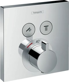 Set Esterno miscelatore doccia termostatico 2 vie senza parte incasso cromo Hansgrohe Showerselect 15763000