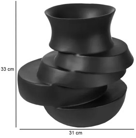 Vaso 38x33x36 cm resina/nero opaco