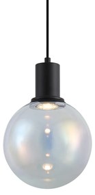Lampada a sospensione di design nera con vetro trasparente 20cm - Mallon