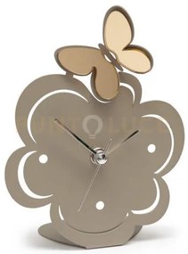 Orologio farfallina decorato sabbia in ferro 13x17cmh