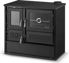 Cucina A Legna In Acciaio E Ghisa Leonora Nera 9 kW 4 Stelle