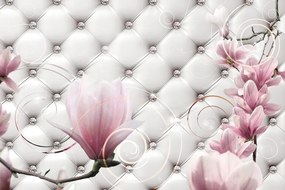 Carta da parati – Magnolia con imitazione pelle
