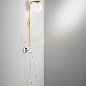 Applique a parete odisseo oro 1 luce attacco e14 15x15x65,5cm in ve...